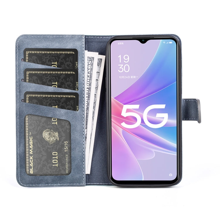 For OPPO A58 Stitching Horizontal Flip Leather Phone Case