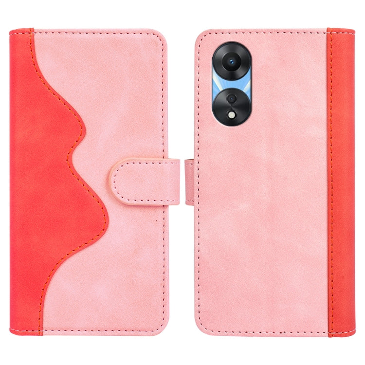 For OPPO A58 Stitching Horizontal Flip Leather Phone Case