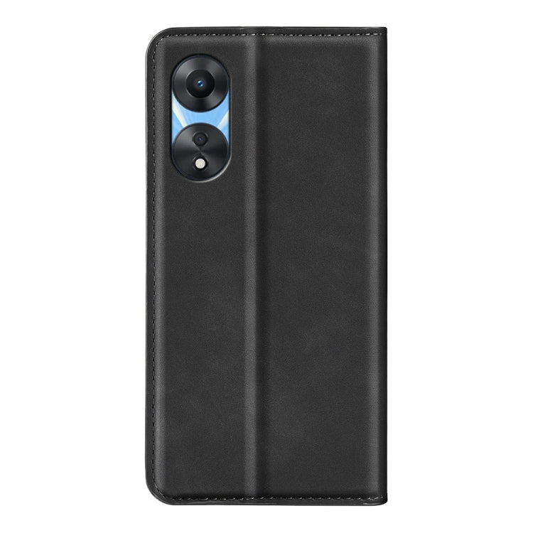 For OPPO A58 Retro-skin Magnetic Suction Leather Phone Case