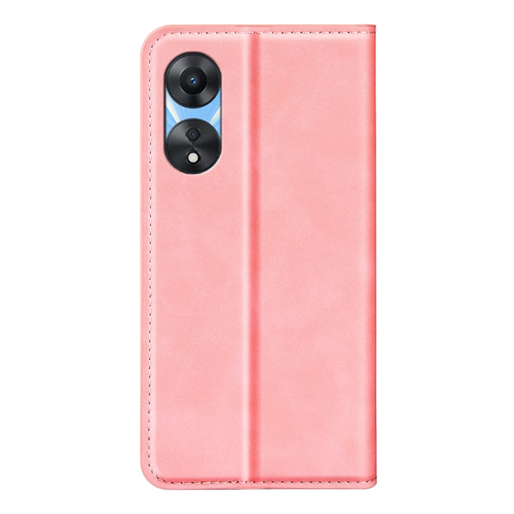 For OPPO A58 Retro-skin Magnetic Suction Leather Phone Case