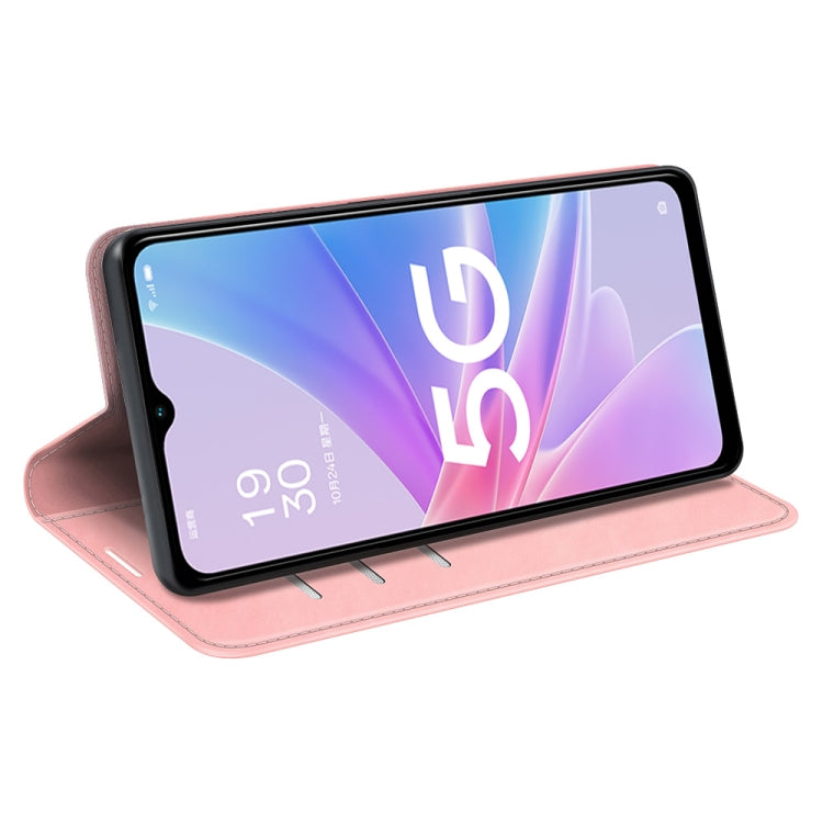 For OPPO A58 Retro-skin Magnetic Suction Leather Phone Case