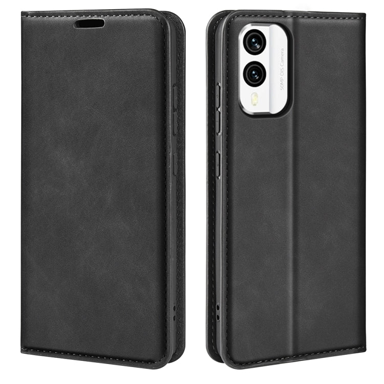 For Nokia X30 Retro-skin Magnetic Suction Leather Phone Case