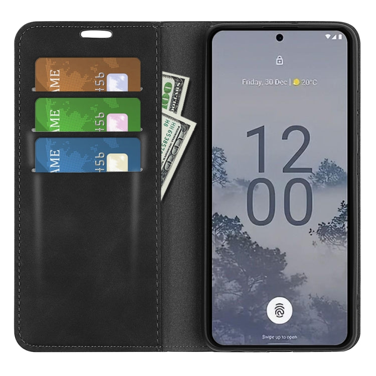 For Nokia X30 Retro-skin Magnetic Suction Leather Phone Case