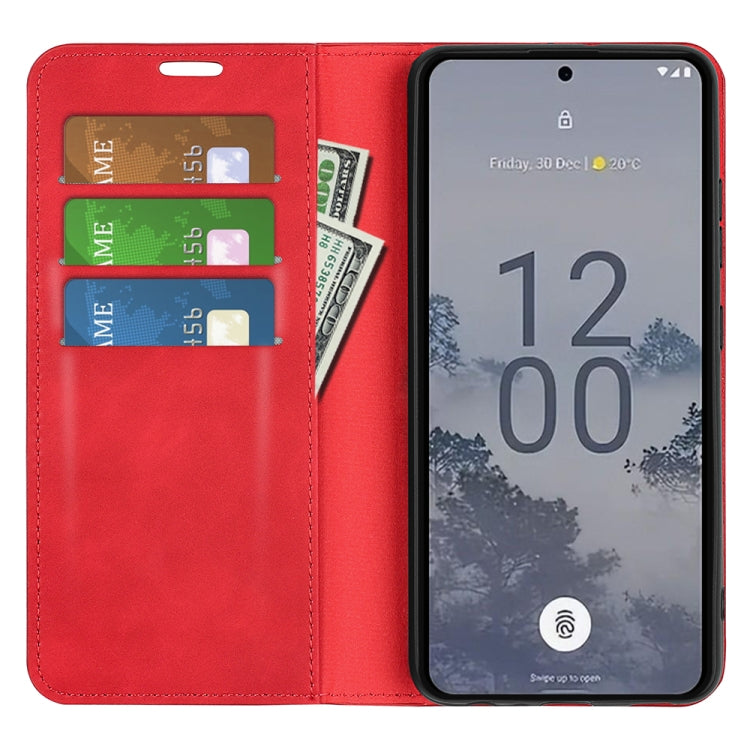 For Nokia X30 Retro-skin Magnetic Suction Leather Phone Case