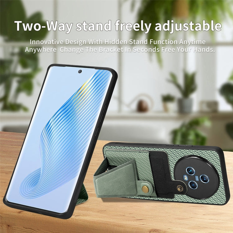 For Honor Magic5 Carbon Fiber Wallet Flip Card K-shaped Holder Phone Case