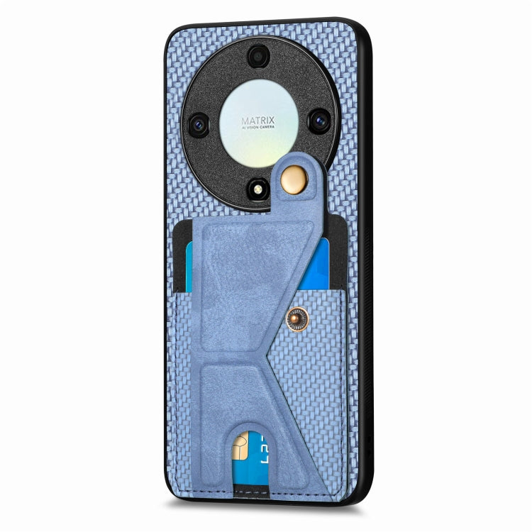 For Honor X9A Carbon Fiber Wallet Flip Card K-shaped Holder Phone Case