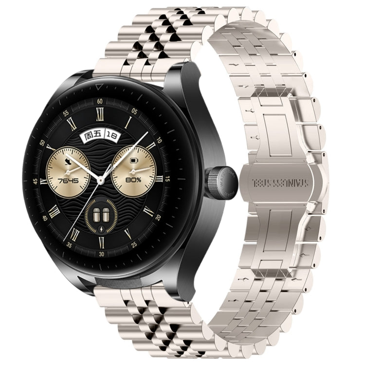 For Huawei Watch Buds Five Bull Half Round Stainless Steel Watch Band + Strap Removal Tool