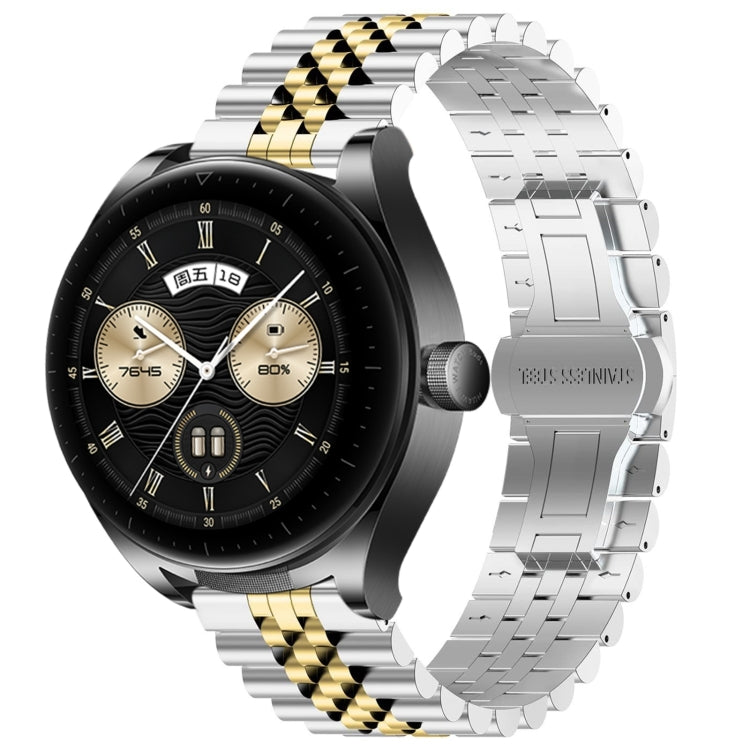 For Huawei Watch Buds Five Bull Half Round Stainless Steel Watch Band + Strap Removal Tool