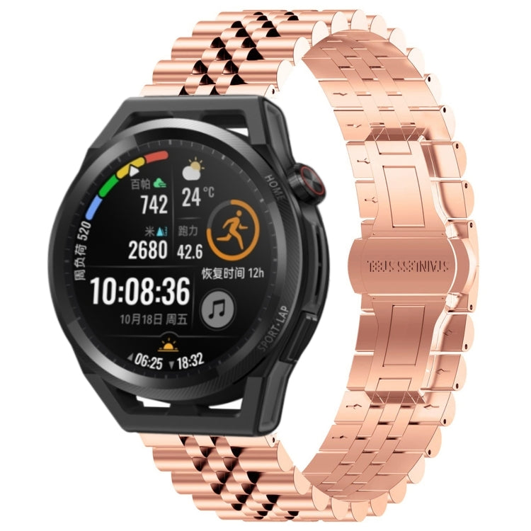 For Huawei Watch GT Runner Five Bull Half Round Stainless Steel Watch Band + Strap Removal Tool