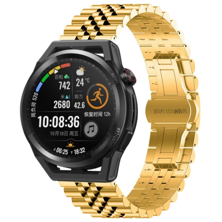 For Huawei Watch GT Runner Five Bull Half Round Stainless Steel Watch Band + Strap Removal Tool