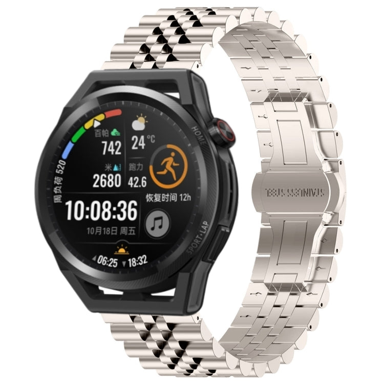 For Huawei Watch GT Runner Five Bull Half Round Stainless Steel Watch Band + Strap Removal Tool