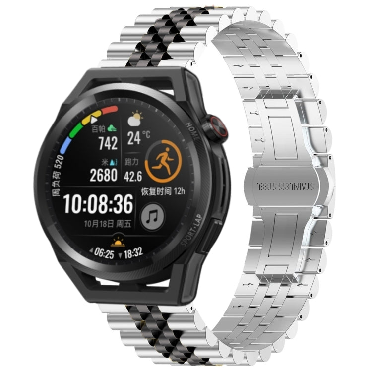 For Huawei Watch GT Runner Five Bull Half Round Stainless Steel Watch Band + Strap Removal Tool