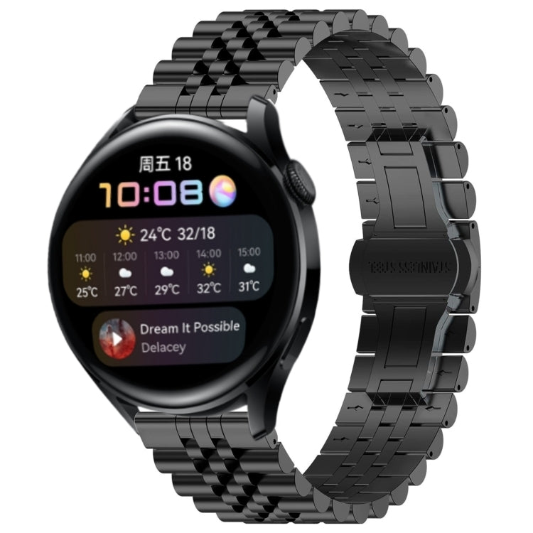 For Huawei Watch 3 / 3 Pro Five Bull Half Round Stainless Steel Watch Band + Strap Removal Tool