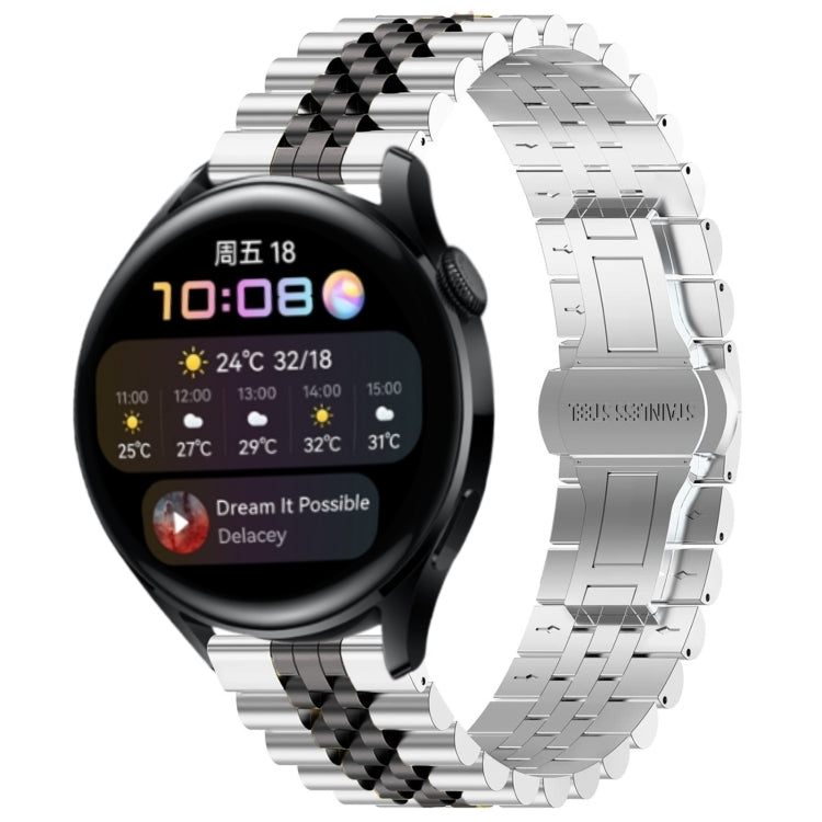 For Huawei Watch 3 / 3 Pro Five Bull Half Round Stainless Steel Watch Band + Strap Removal Tool