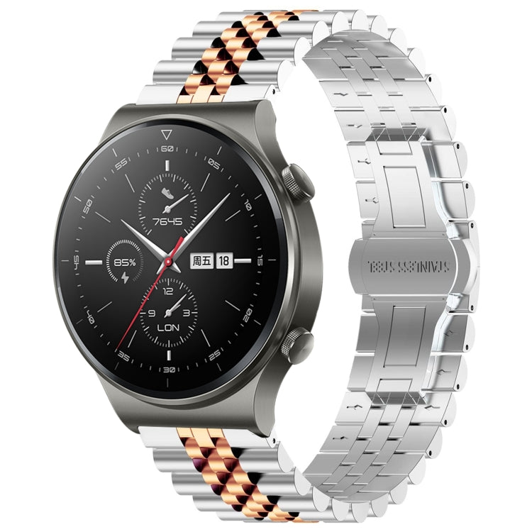 For Huawei Watch GT2 Pro / GT 2e Five Bull Half Round Stainless Steel Watch Band + Strap Removal Tool
