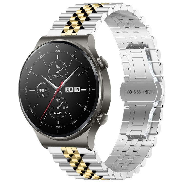 For Huawei Watch GT2 Pro / GT 2e Five Bull Half Round Stainless Steel Watch Band + Strap Removal Tool
