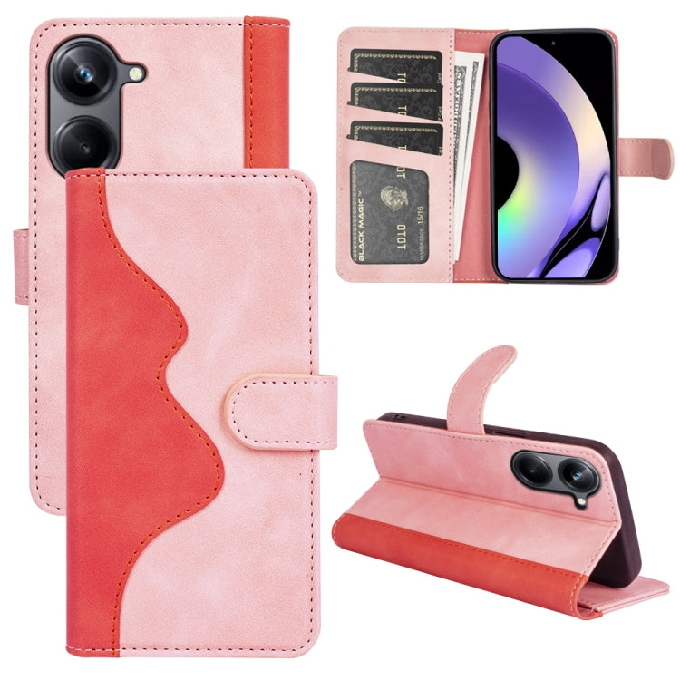 For Realme 10 Pro Stitching Horizontal Flip Leather Phone Case