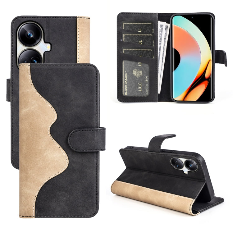 For Realme 10 Pro+ Stitching Horizontal Flip Leather Phone Case