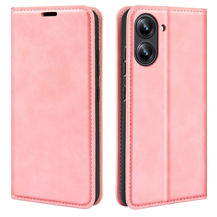For Realme 10 4G Retro-skin Magnetic Suction Leather Phone Case