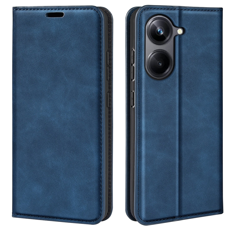 For Realme 10 Pro Retro-skin Magnetic Suction Leather Phone Case