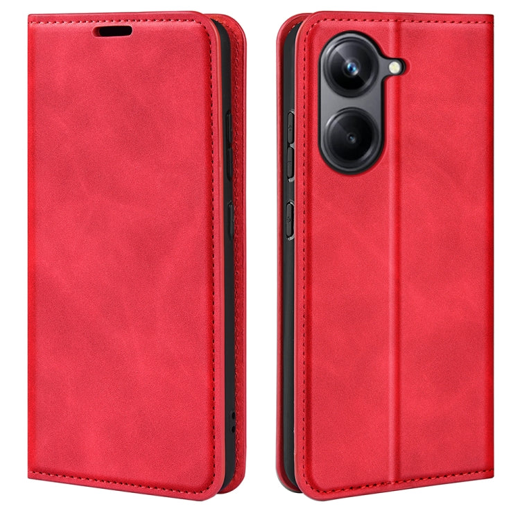 For Realme 10 Pro Retro-skin Magnetic Suction Leather Phone Case