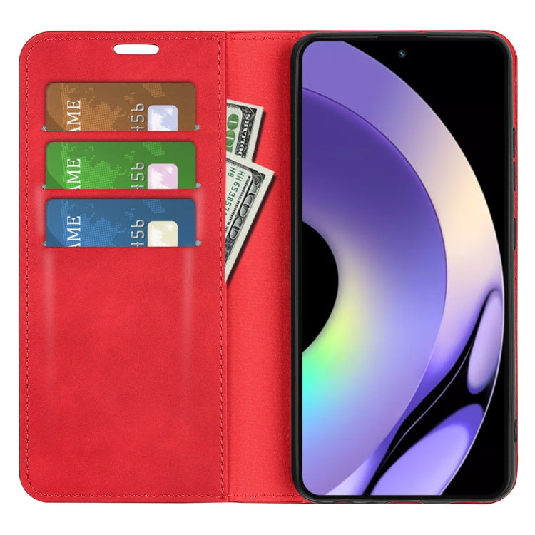 For Realme 10 Pro Retro-skin Magnetic Suction Leather Phone Case