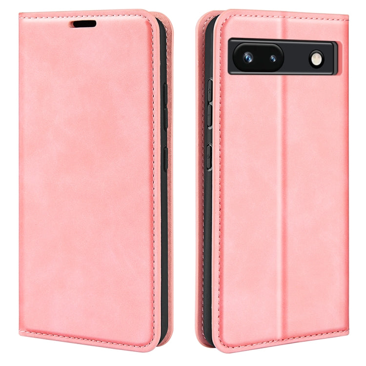 For Google Pixel 7a Retro-skin Magnetic Suction Leather Phone Case