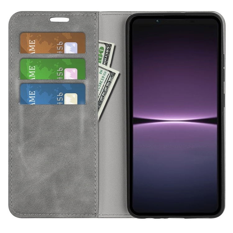 For Sony Xperia 1 V  Retro-skin  Magnetic Suction Leather Phone Case