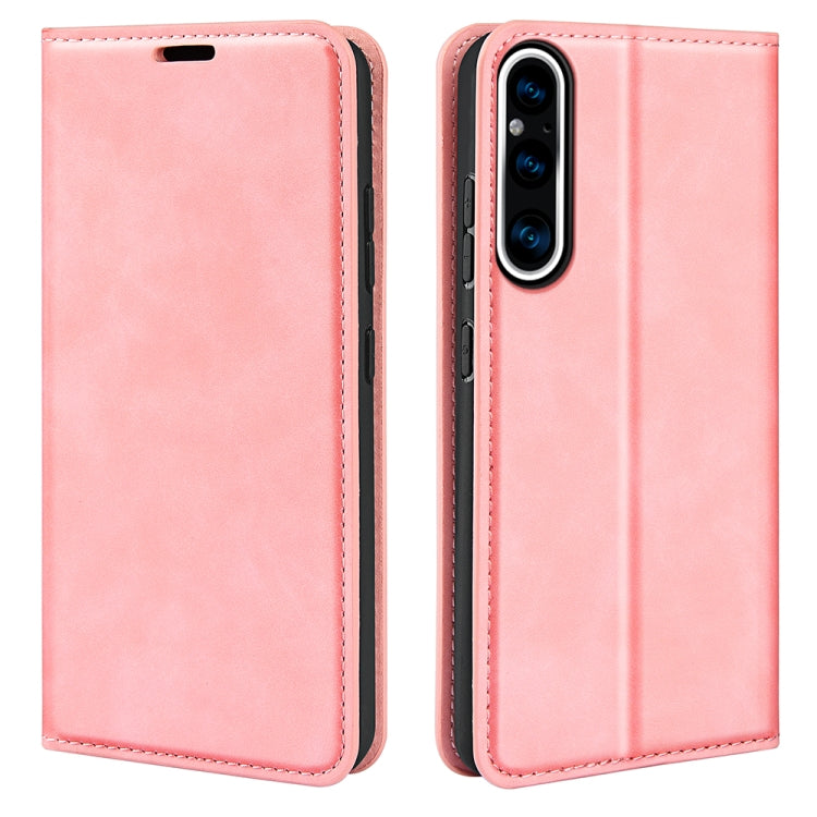 For Sony Xperia 1 V  Retro-skin  Magnetic Suction Leather Phone Case
