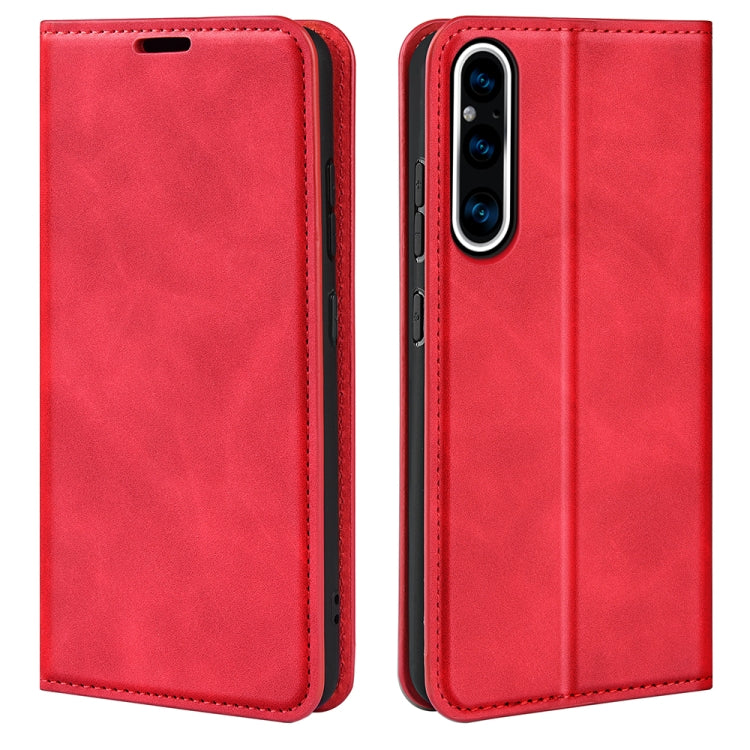 For Sony Xperia 1 V  Retro-skin  Magnetic Suction Leather Phone Case