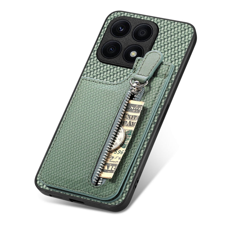 For Honor X8A Carbon Fiber Vertical Flip Zipper Phone Case
