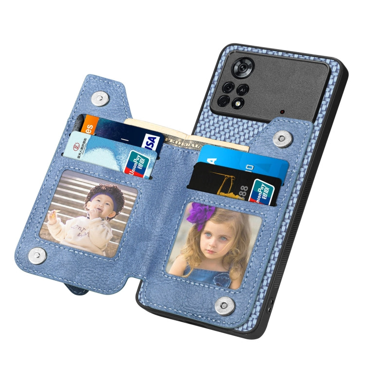 For Xiaomi Poco X4 Pro 5G Carbon Fiber Horizontal Flip Zipper Wallet Phone Case