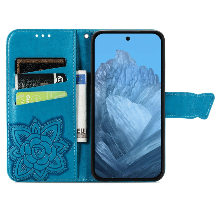 For Google Pixel 9 Butterfly Love Flower Embossed Leather Phone Case