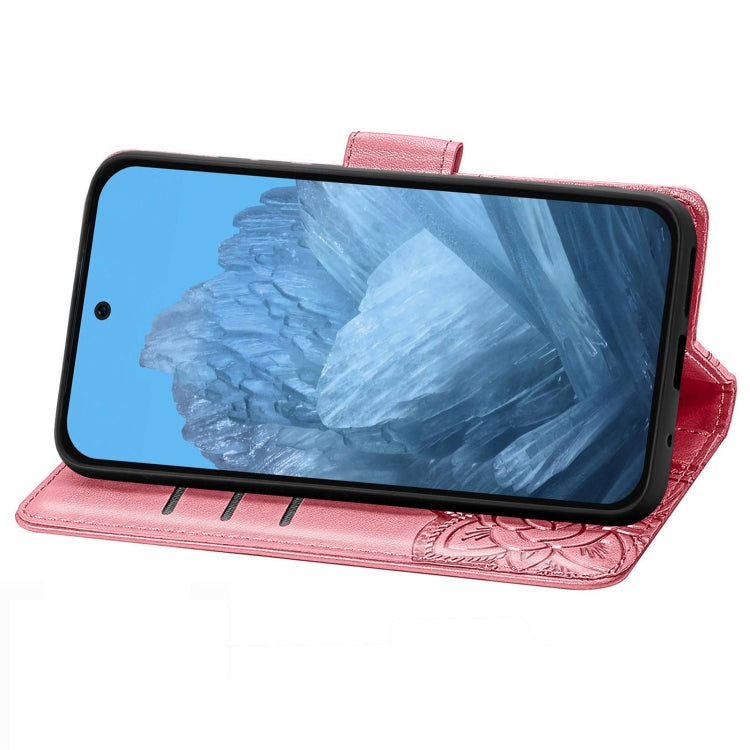 For Google Pixel 9 Butterfly Love Flower Embossed Leather Phone Case