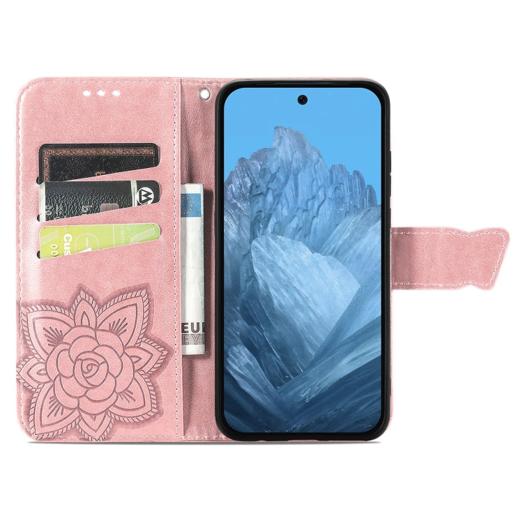 For Google Pixel 9 Butterfly Love Flower Embossed Leather Phone Case