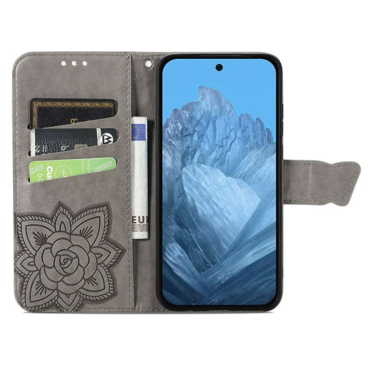 For Google Pixel 9 Butterfly Love Flower Embossed Leather Phone Case