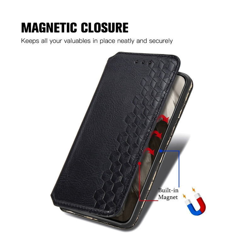 For Google Pixel 8 Cubic Grid Pressed Magnetic Leather Phone Case
