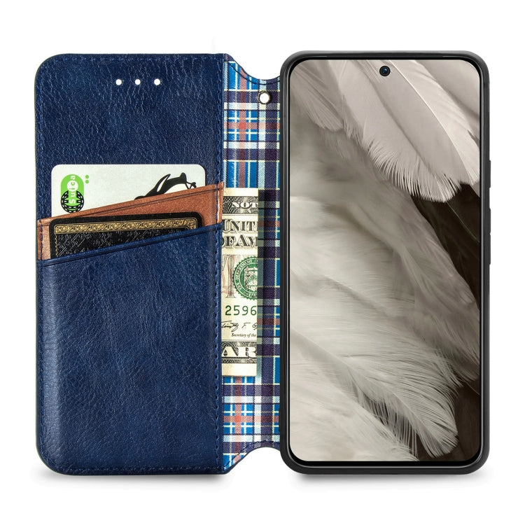 For Google Pixel 8 Cubic Grid Pressed Magnetic Leather Phone Case