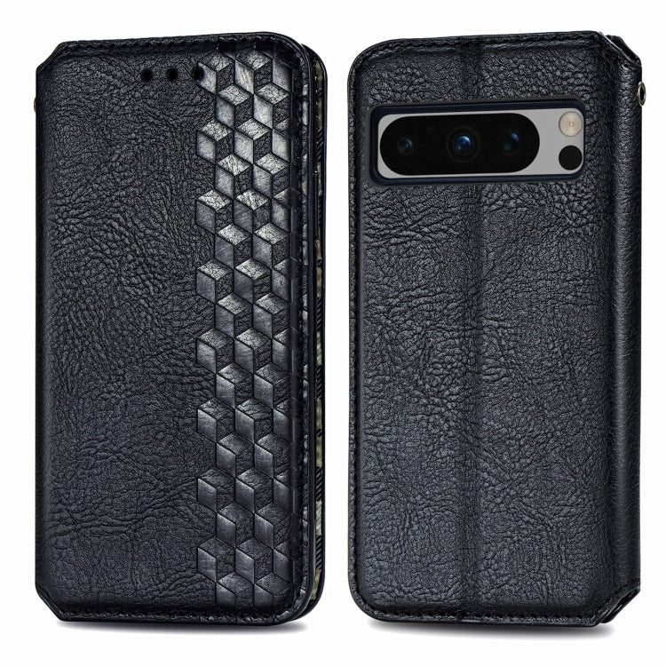 For Google Pixel 8 Pro Cubic Grid Pressed Magnetic Leather Phone Case