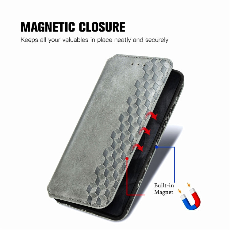 For Google Pixel 8 Pro Cubic Grid Pressed Magnetic Leather Phone Case