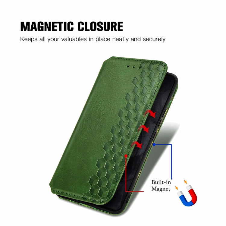 For Google Pixel 8 Pro Cubic Grid Pressed Magnetic Leather Phone Case