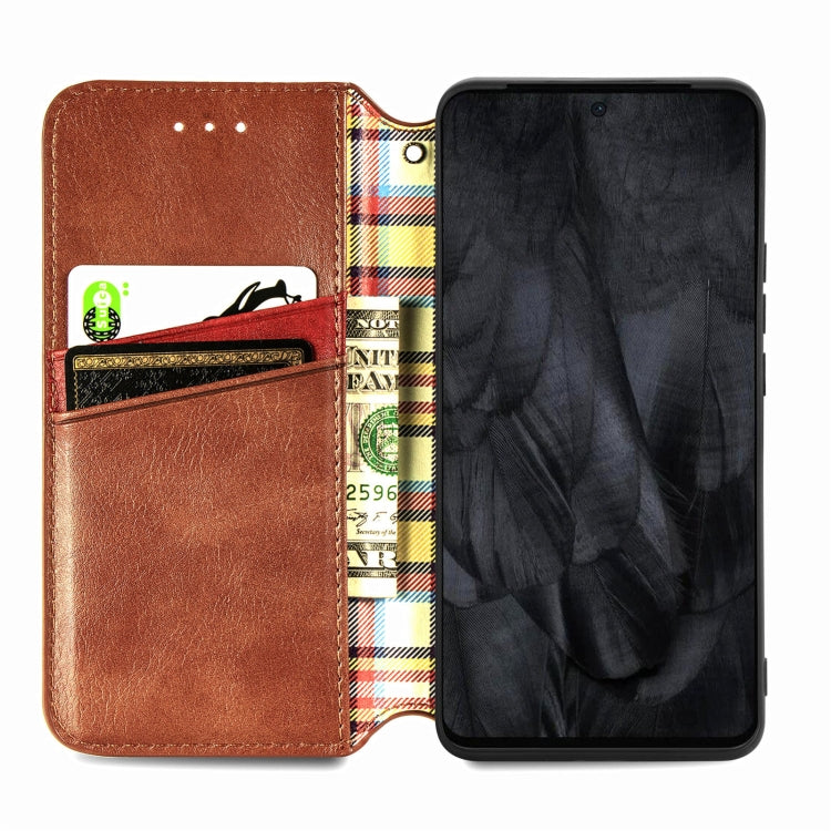 For Google Pixel 8 Pro Cubic Grid Pressed Magnetic Leather Phone Case