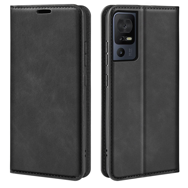 For TCL 40 SE Retro-skin  Magnetic Suction Leather Phone Case