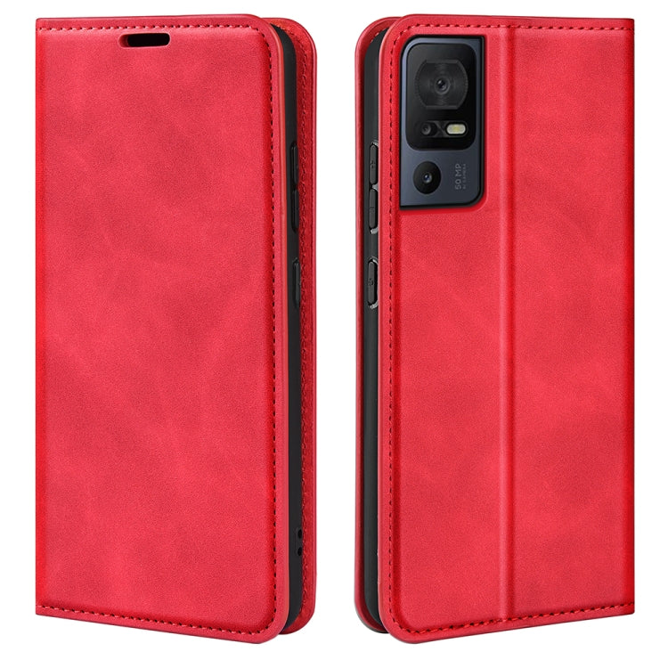 For TCL 40 SE Retro-skin  Magnetic Suction Leather Phone Case