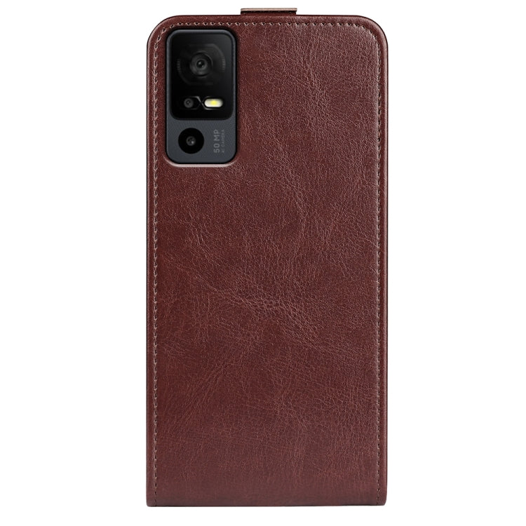 For TCL 40R R64 Texture Vertical Flip Leather Phone Case