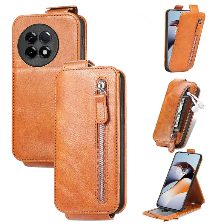 For OnePlus Ace 2 Zipper Wallet Vertical Flip Leather Phone Case