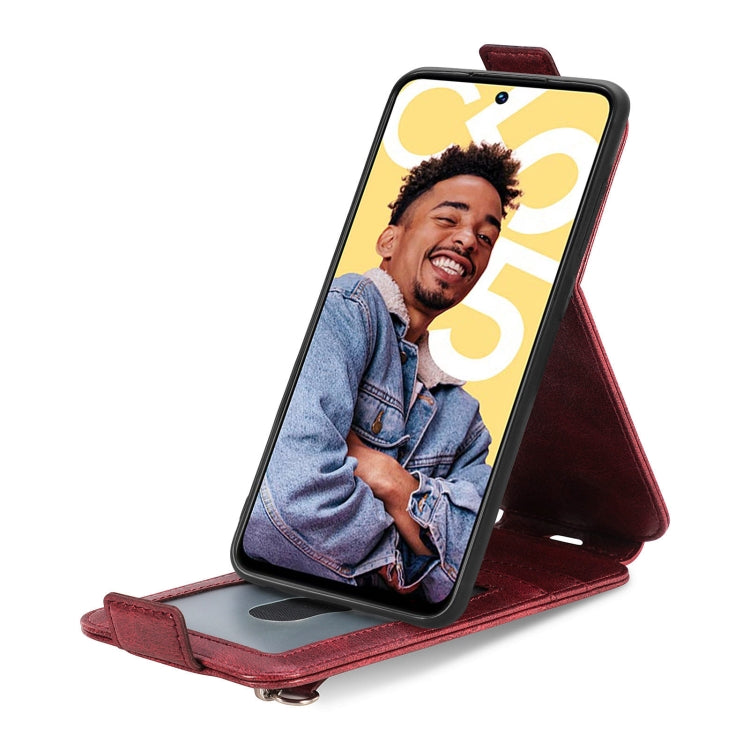 For Realme C55 Zipper Wallet Vertical Flip Leather Phone Case