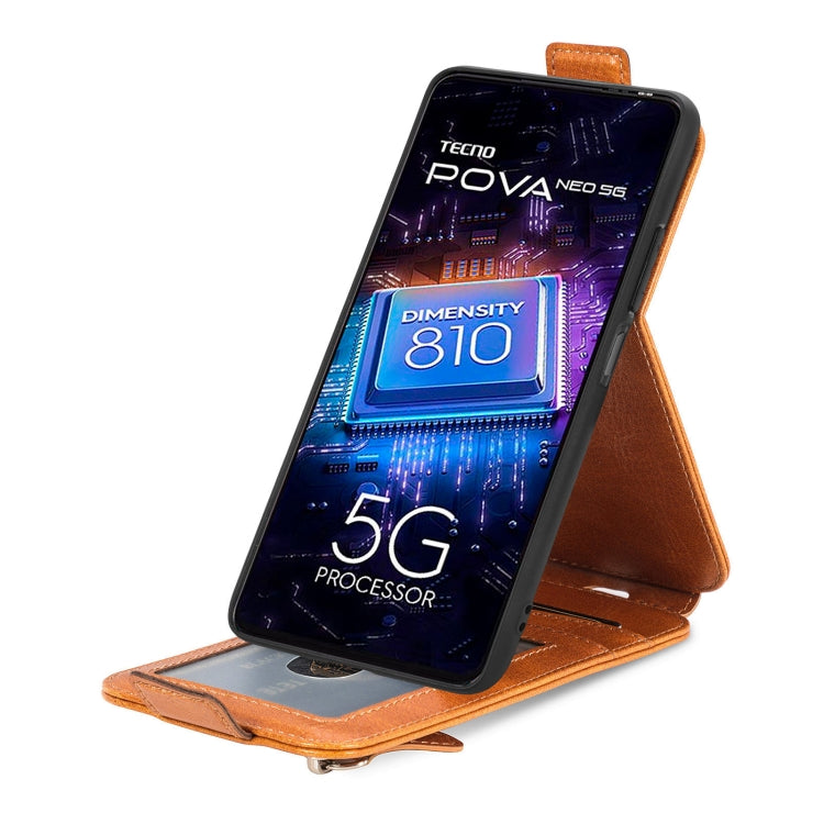 For Tecno Pova Neo 5G Zipper Wallet Vertical Flip Leather Phone Case