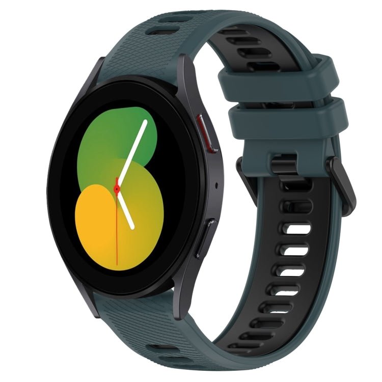 For Samsung Galaxy Watch5 44mm 20mm Sports Two-Color Silicone Watch Band