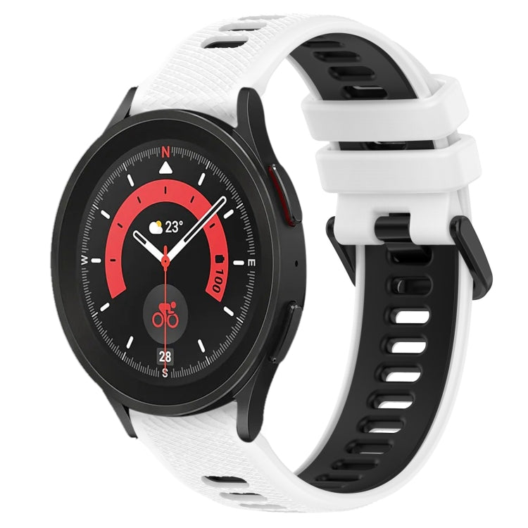 For Samsung Galaxy Watch5 Pro 45mm 20mm Sports Two-Color Silicone Watch Band